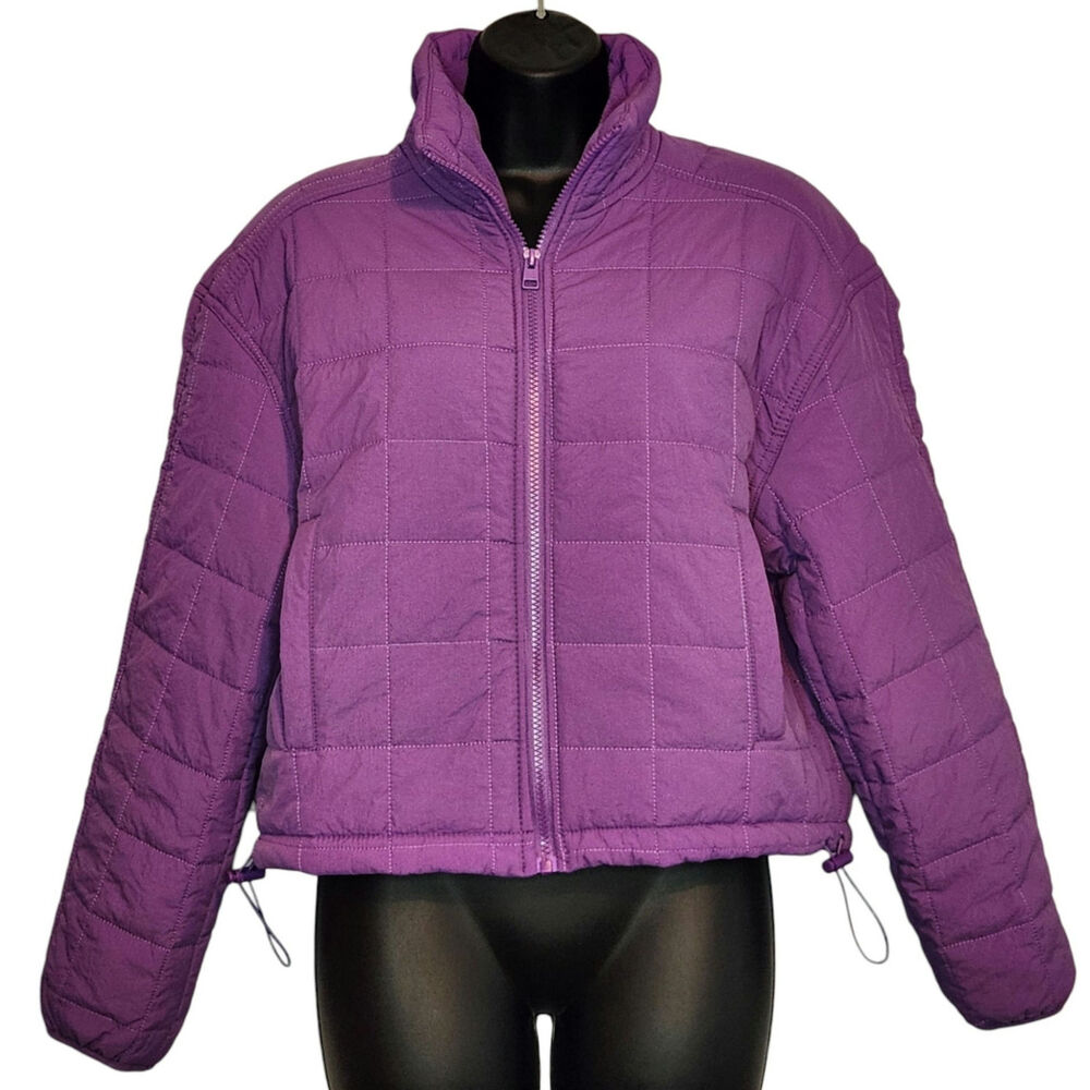 Purple packable jacket quilted lightweight size M